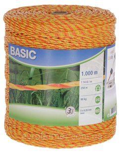 Шнур для електропастуха BASIC 1000 м, 3х0.20 мм, 7,74 Ом Німеччина 44833 фото